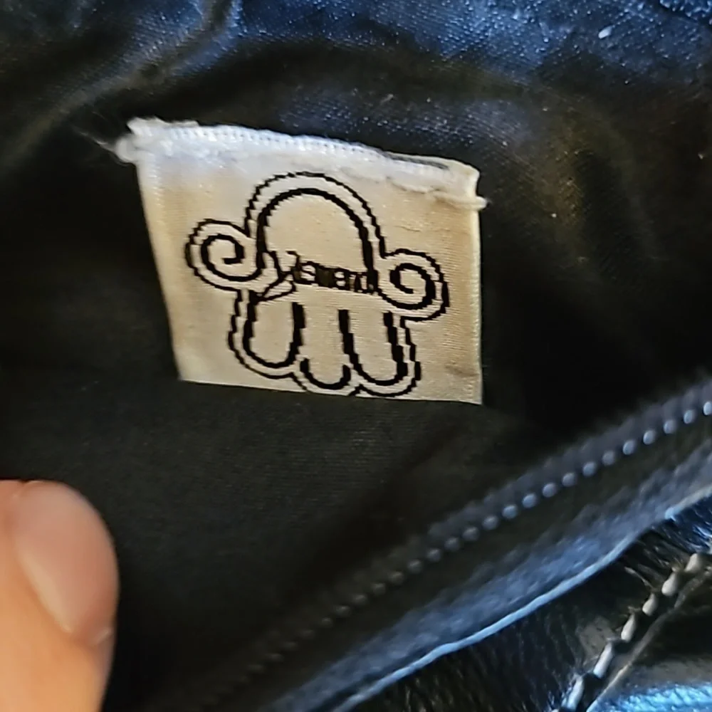 3/$30 VTG Black Leather Mini Folding Change Pouch